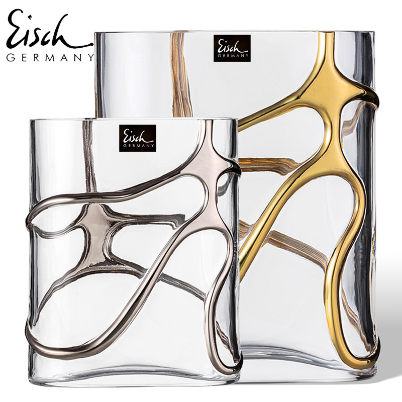 EISCH德国进口轻奢华描金水晶玻璃大花瓶欧式客厅水养插花瓶摆件