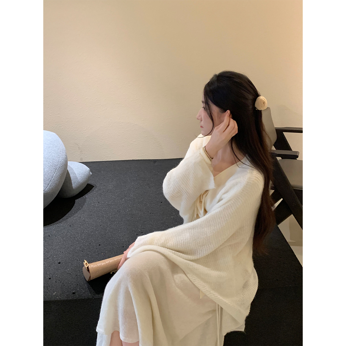 YIYIWANG慵懒针织开衫