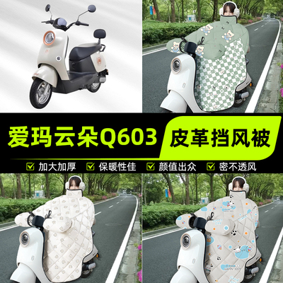 适用爱玛云朵Q603系列电瓶电动车挡风被挡风罩2025新款冬装饰配件