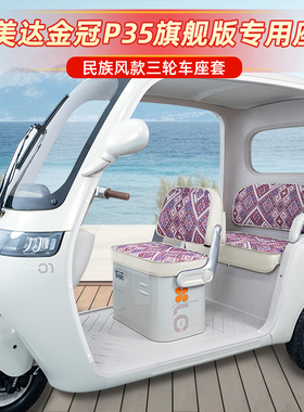艾美达金冠P35旗舰版电动三轮车座套坐垫套AMD1200DZK-8脚垫配件