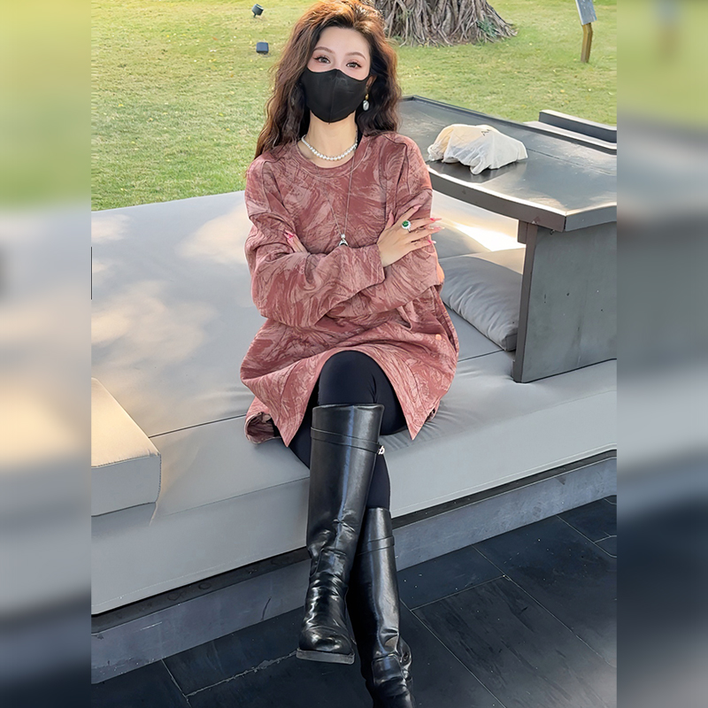 【Linda姐高端线】冬季时尚气质慵懒休闲上衣印花卫衣AF5SWY0546