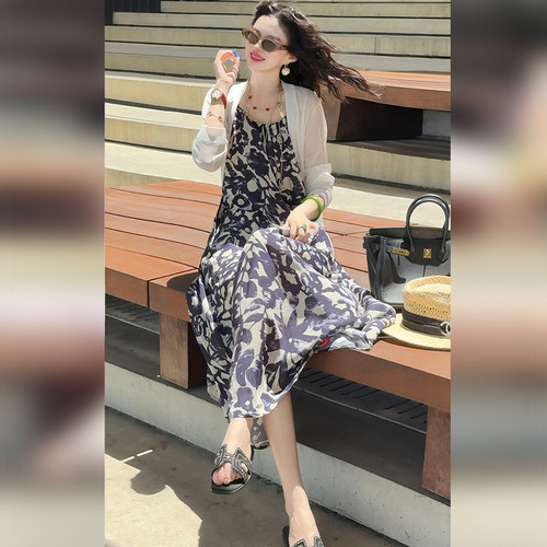 夏季时尚复古慵懒爆款吊带裙