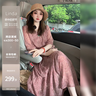 气质复古出游穿搭女装 Linda姐高端线 时尚 连衣裙子AS4LYH0655