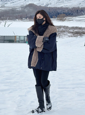 【Linda姐高端线】冬季时尚气质加绒保暖复古派克外套女