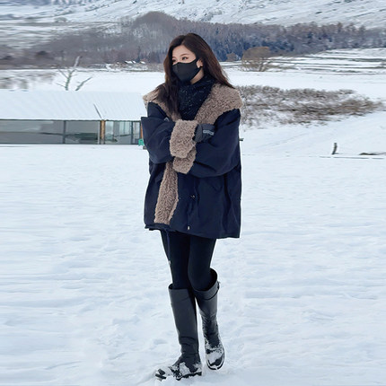 【Linda姐高端线】冬季时尚气质加绒保暖复古派克外套女