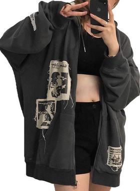 Everything goes with a loose cardigan hoodie百搭宽松开衫卫衣