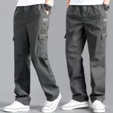 Jeep, осенние дорожные спортивные хлопковые штаны, свободный прямой крой