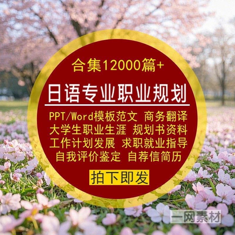 日语专业商务翻译大学生职业生涯规划书Word范文PPT模板就业求职
