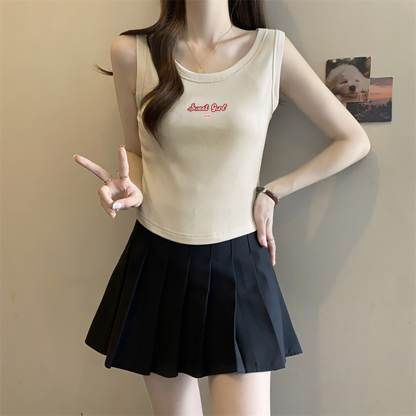 2025夏季吊带背心女纯棉内搭美背小衫弧形显瘦无袖宽肩美背t恤衫