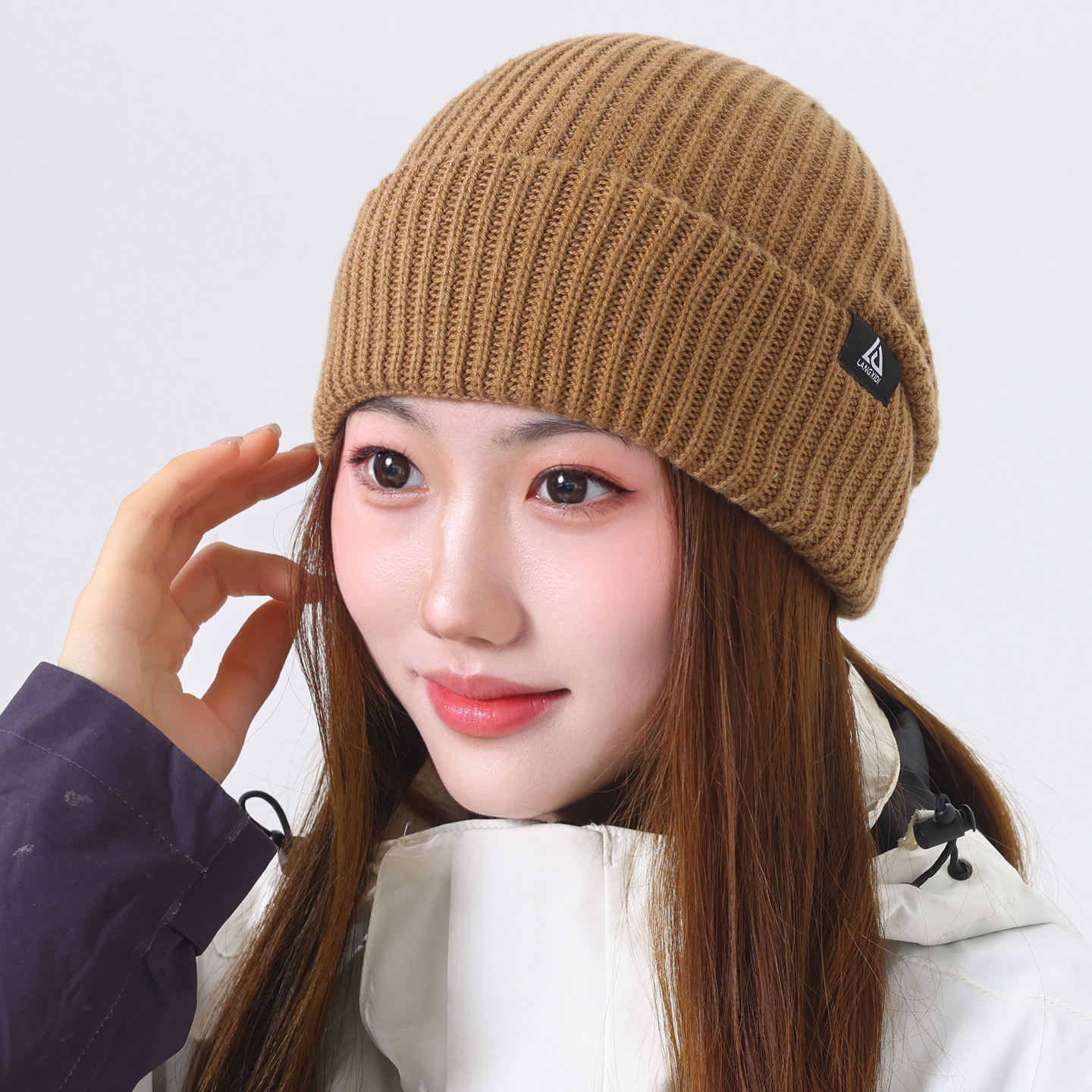 冬季户外保暖羊毛护耳帽子防风防寒男女冷帽针织运动跑步登山帽子