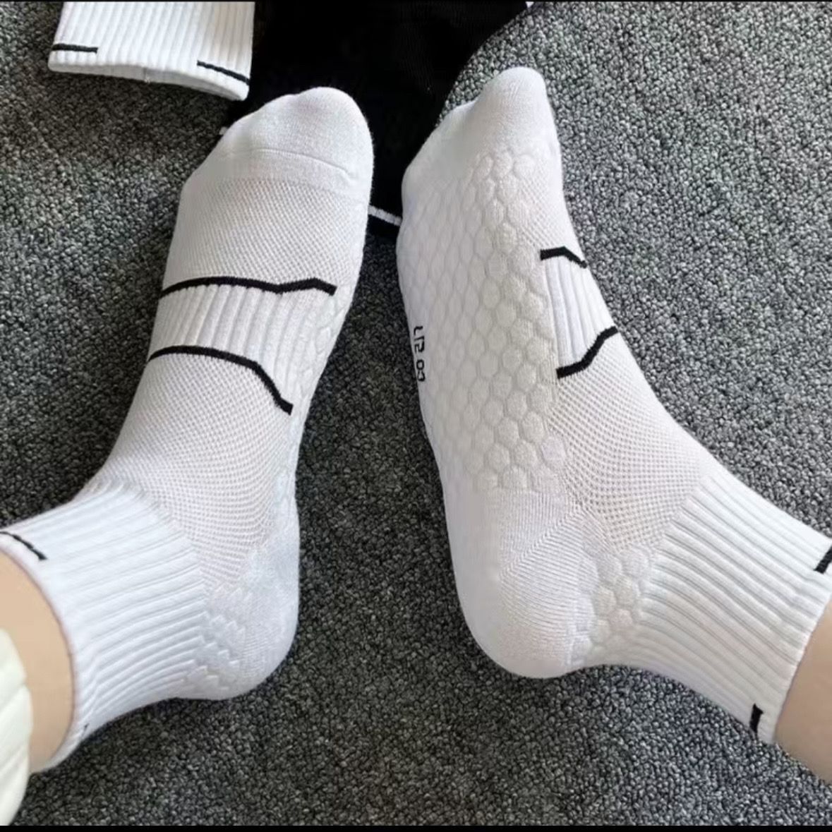 男女毛巾底运动袜子中筒透气吸汗加厚按摩底纯棉专业防臭跑步打球