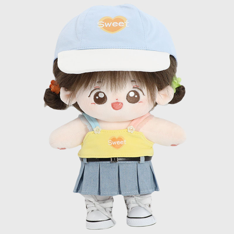 娃衣多巴胺美式吊带裙帽套装帽子公仔玩偶女棉花娃娃20cm衣服