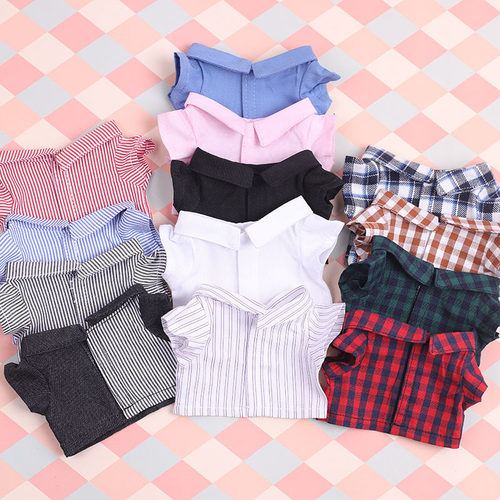 20厘米娃衣衬衣衬衣棉花娃娃15厘米白衬衣10厘米短袖衬衣