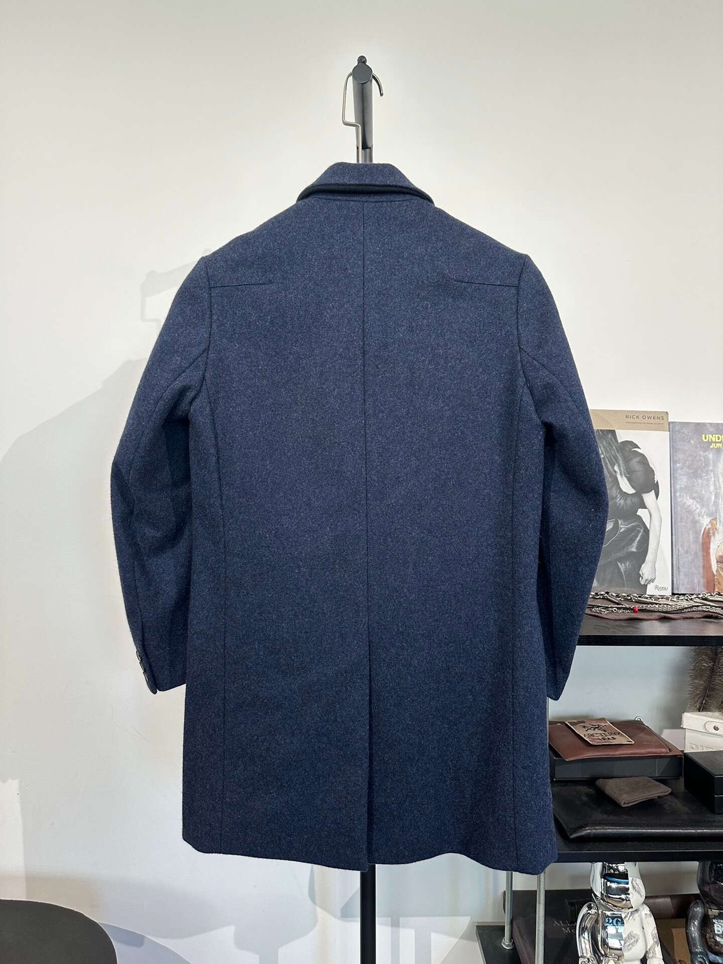 Navy Woolen Blazer Coat w/ Music Note — front