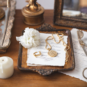 饰盘子北欧摄影道具欧式 Monet Garden复古古典艺术装 桌面拍照摆件