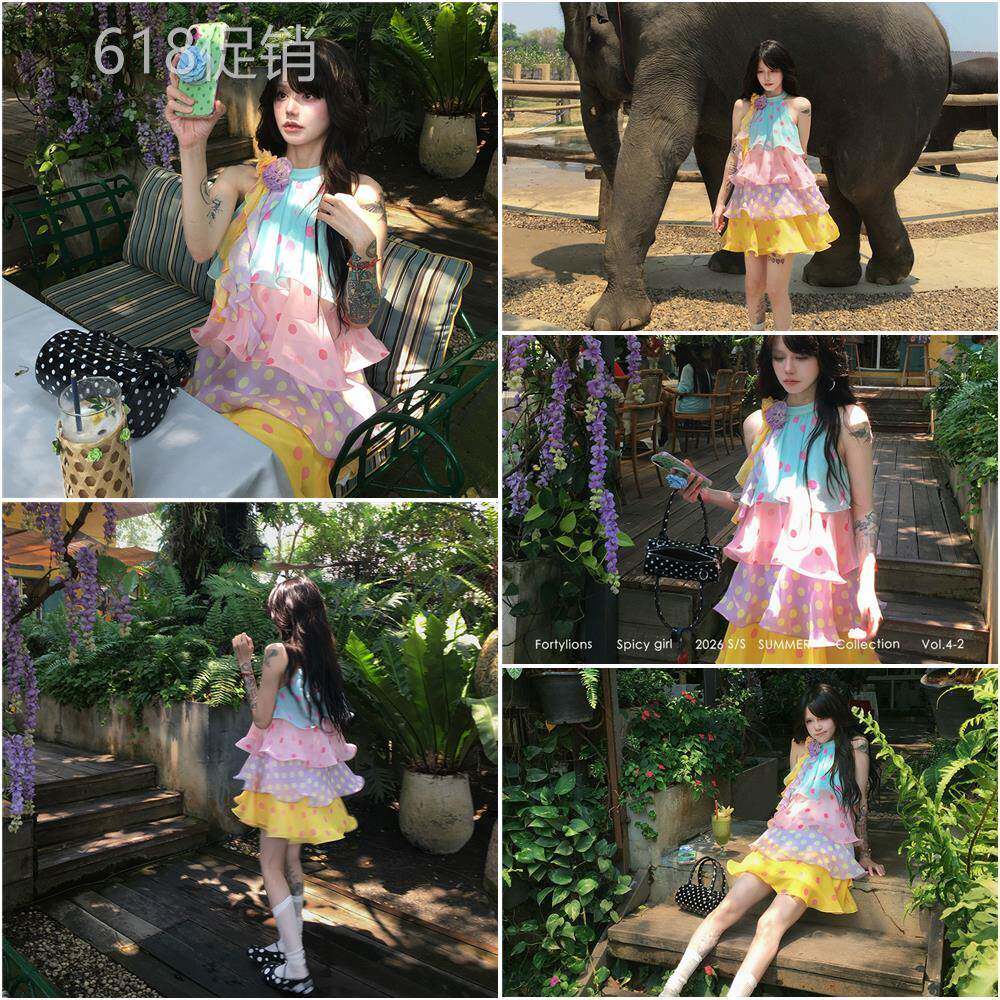fortylions【4月23号20:00新品8折包邮】糖果少女 彩色波点裙