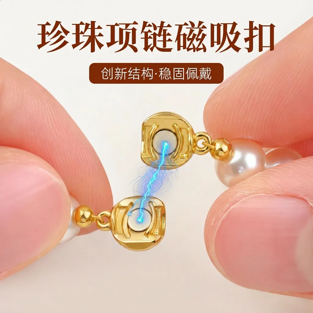 珍珠项链配件榫卯磁吸扣手工diy图片