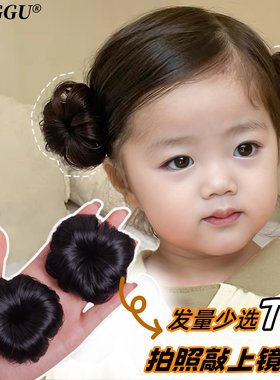 听谷宝宝假发发圈可爱花苞夹头饰