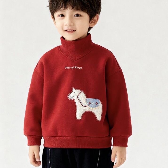 折扣男女新年拜年服加绒卫衣儿童卫衣/绒衫