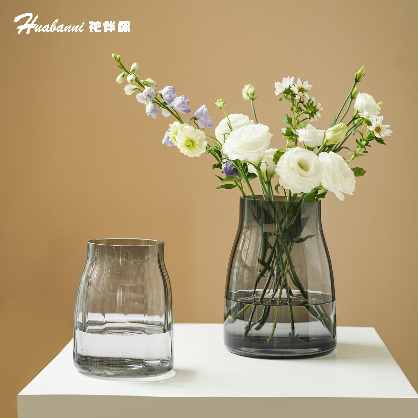 玻璃轻奢大肚宽口花瓶