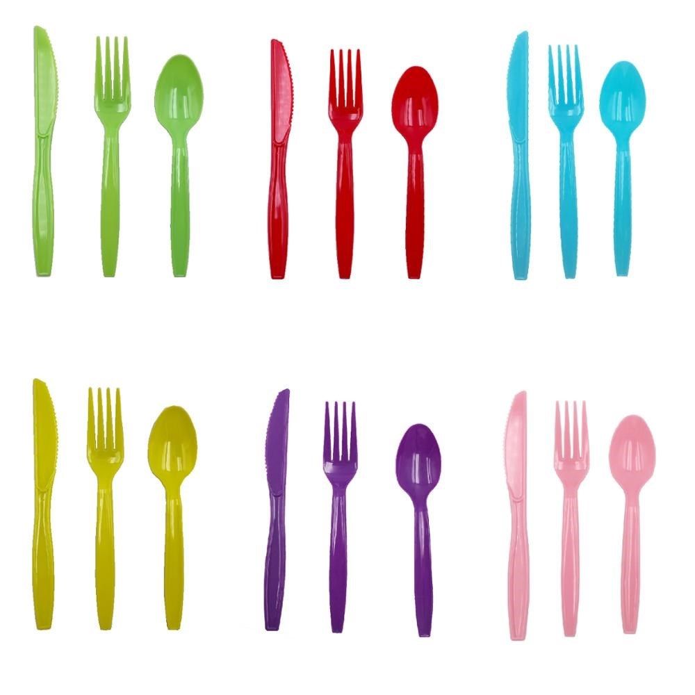 party disposable tableware plastic knife fork spoon wedding