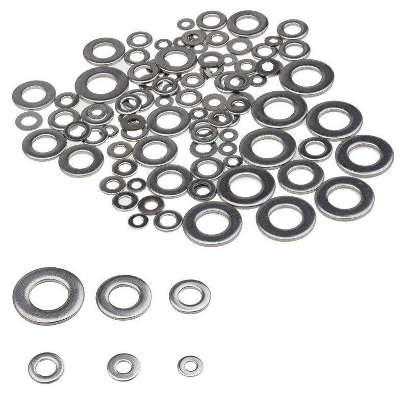 105pcs 6 sizes m3/m4/m5/m6/m8/m10 washer flat spring washers