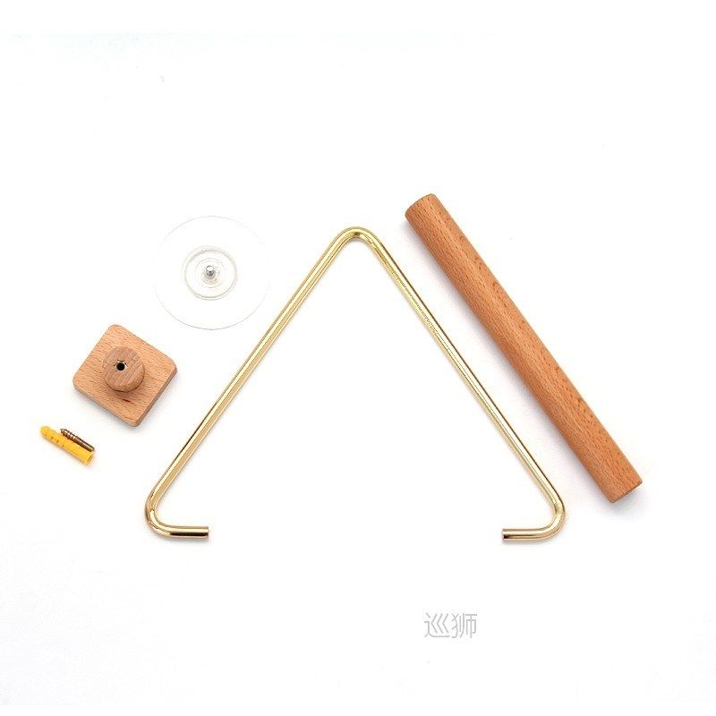 nail-free sticker towel rack bathroom round/square wooden ho