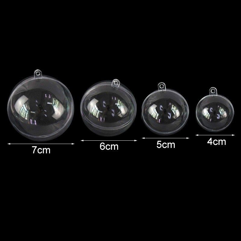 10pcs 5/6/7/8 cm transparent balls open plastic clear bauble