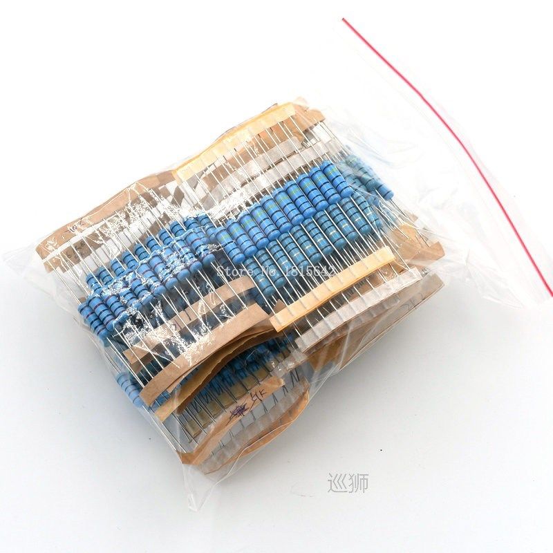 300pcs/lot 2w metal film resistor kit 1% resistor assorted k