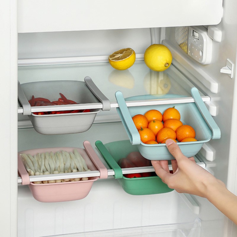 Fridge Organizer Storage Rack Kitchen Freezer Shelf Pull-out 五金/工具 塑料板 原图主图