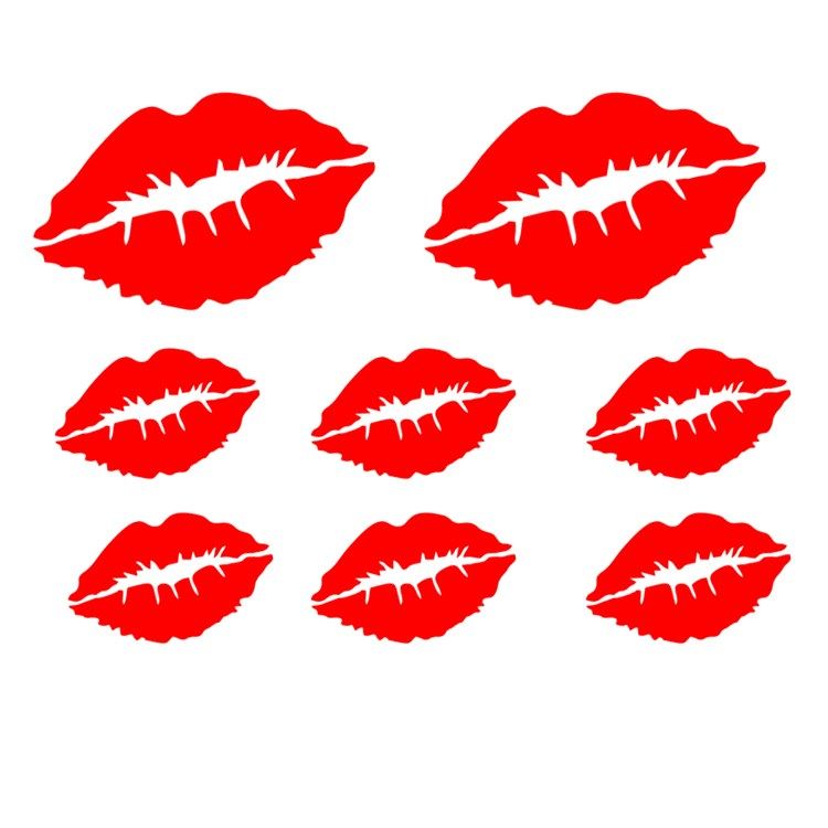car stickers flaming lips red lips kissing shade the