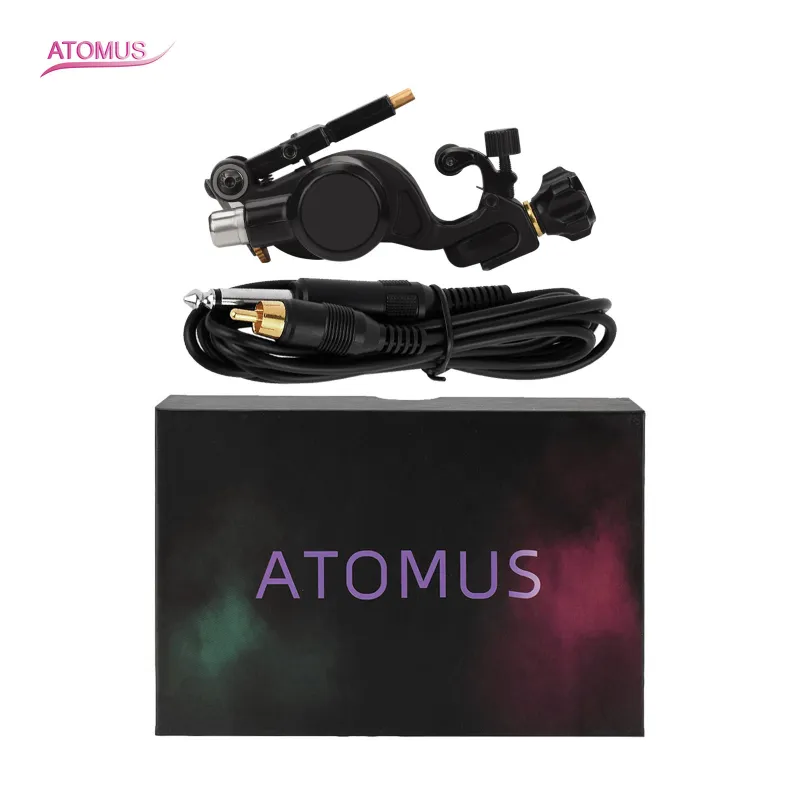 ATOMUS精装黑色弓背弹片马达纹身机(含勾线)刺青割线打雾一体机