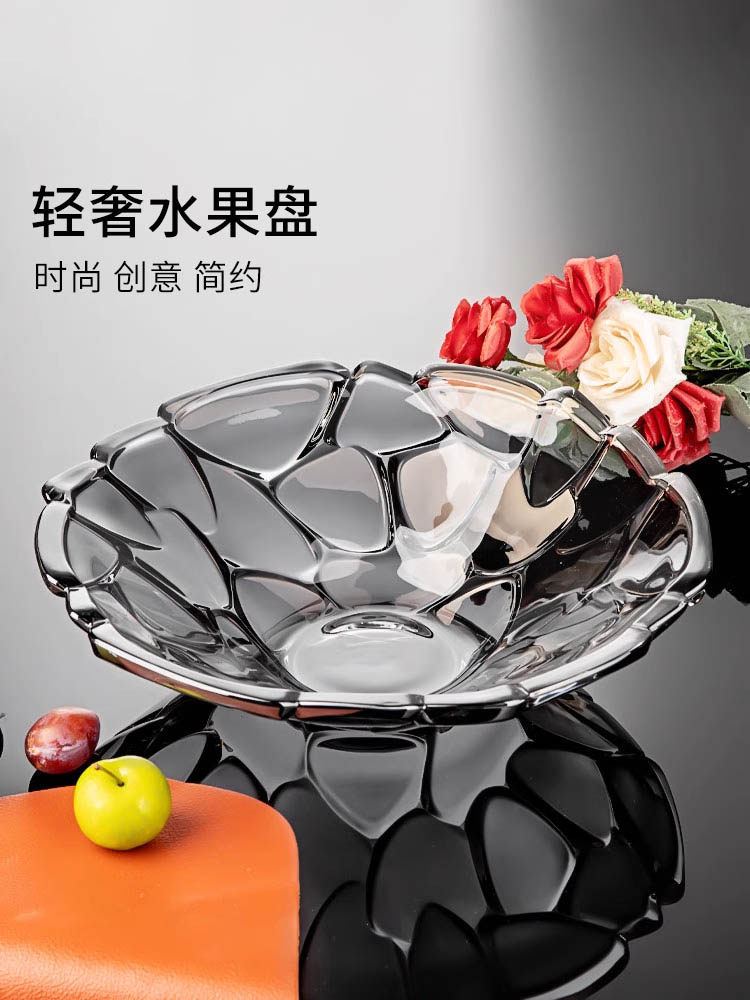 Высококачественная фруктовая тарелка с золотыми бриллиантами на высоких ножках, домашняя гостиная, высококачественная фруктовая тарелка, тарелка из сухофруктов, креативная тарелка для размещения, ваза для фруктов Изображение 1