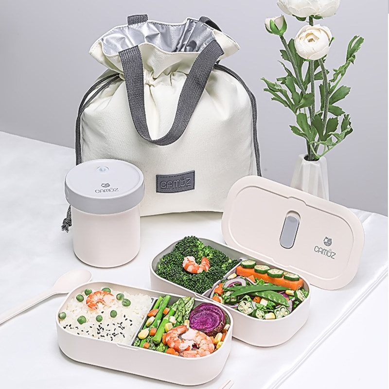 camuz日式双层饭盒 密封分隔便携 可微波炉加热 上班族白领便当盒,餐饮具,饭盒/保温桶/保温提锅,淘宝优惠券,粉丝福利购,淘宝优惠卷