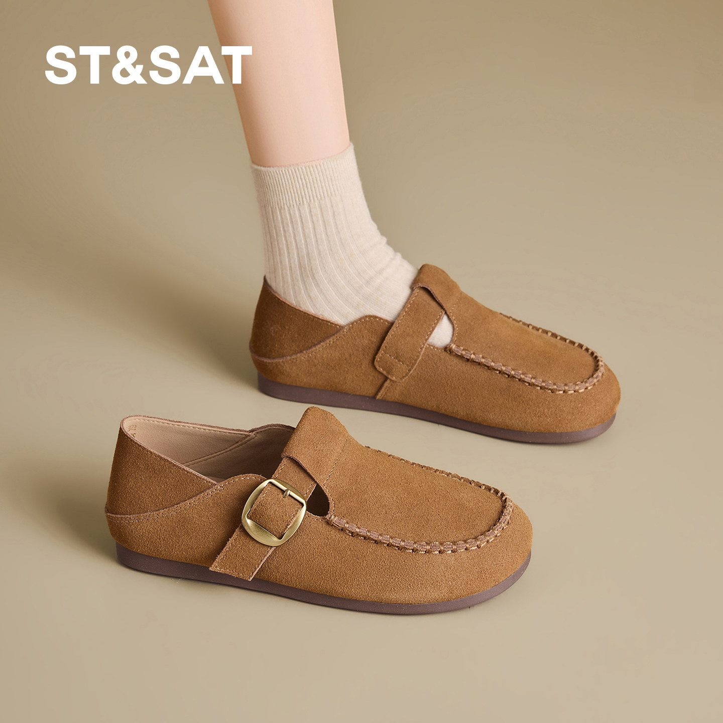 星期六平底勃肯鞋女2026春季新款1.5CM复古休闲鞋轻便软底懒人鞋,女鞋,勃肯鞋/软木鞋,淘宝优惠券,粉丝福利购,淘宝优惠卷