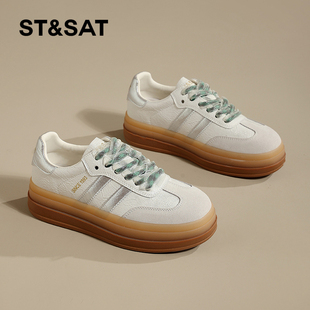 休闲板鞋 4CM牛筋软底时尚 厚底百搭运动防滑 新品 星期六德2025春季