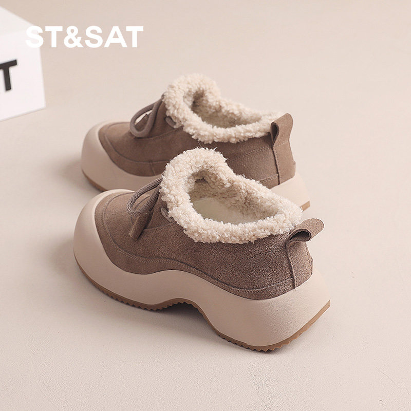星期六休闲厚底毛毛鞋棉鞋