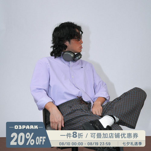 O3PARK秋季新款复古学院风衬衫