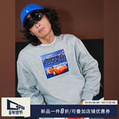 O3PARK秋新款 百搭宽松圆领套头复古日系抽绳加绒薄款 911印花卫衣