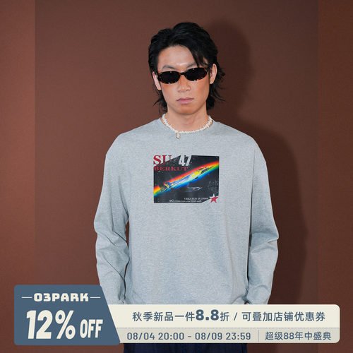 O3PARKSU47飞机长袖印花T恤