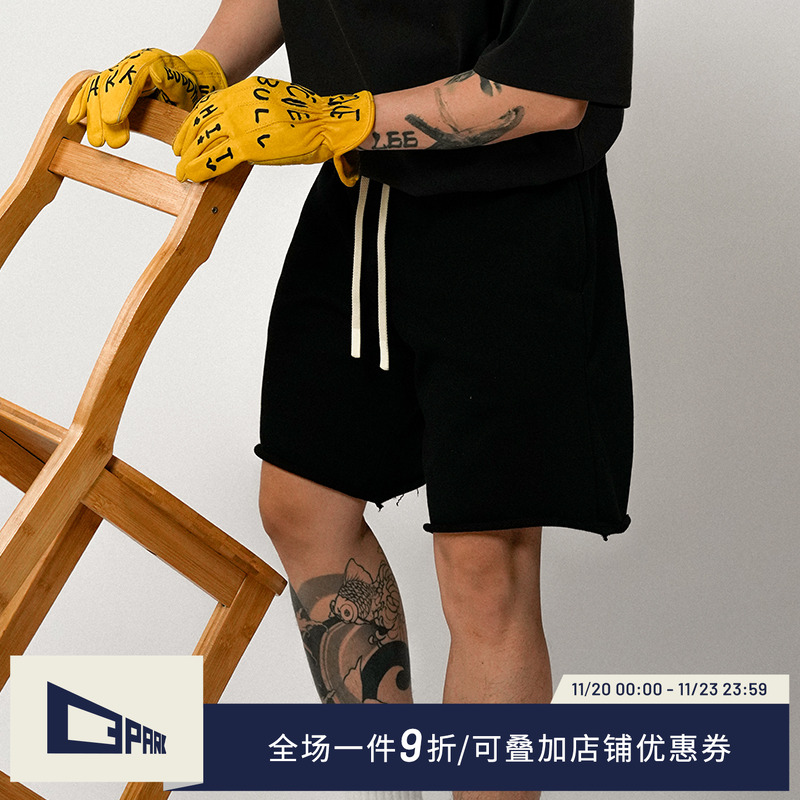 o3park五分毛边短卫裤