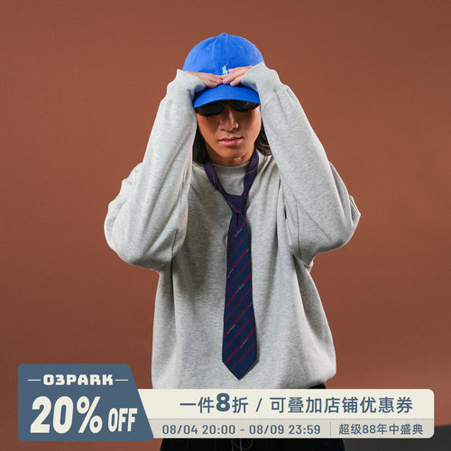 O3PARK秋新款宽松圆领卫衣