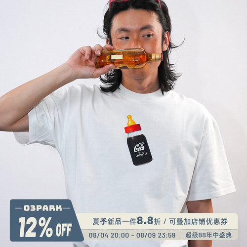 O3PARK纯棉宽松汽水印花T恤