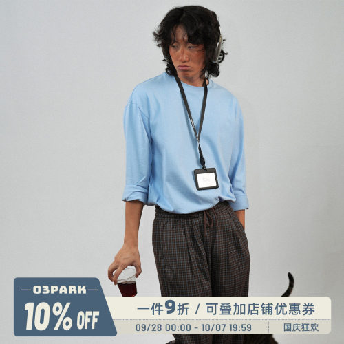 o3park休闲纯色长袖T恤