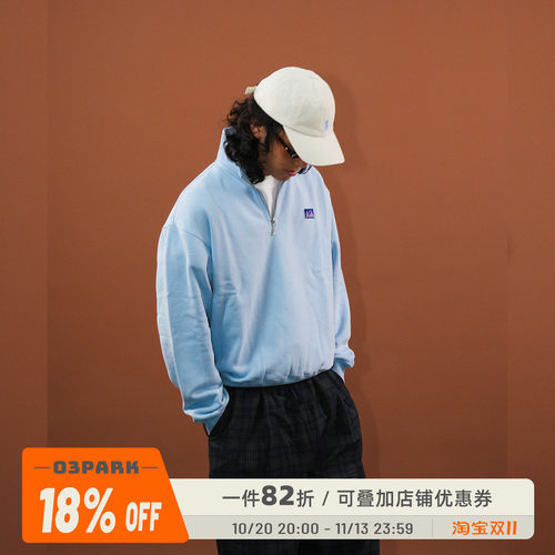 O3PARK加绒polo领子卫衣
