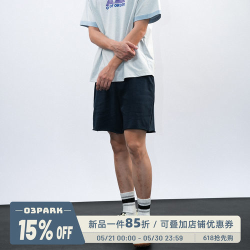 O3PARK美式运动卷边四分短裤