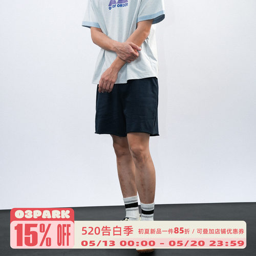 O3PARK美式运动卷边四分短裤
