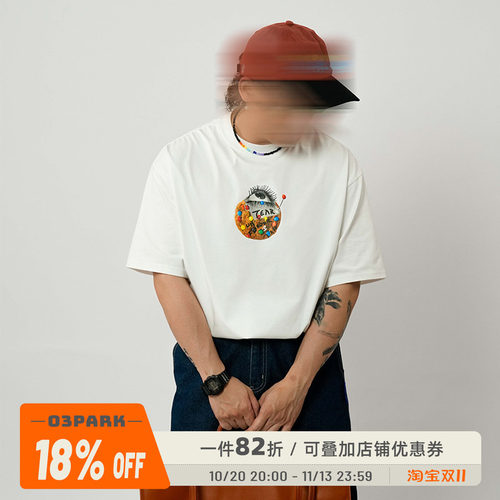 O3PARK速干宽松印花T恤
