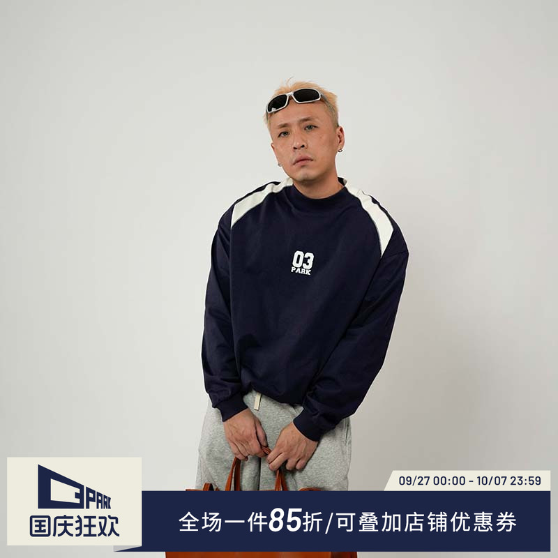 O3PARK长袖T恤解构撞色拼接卫衣