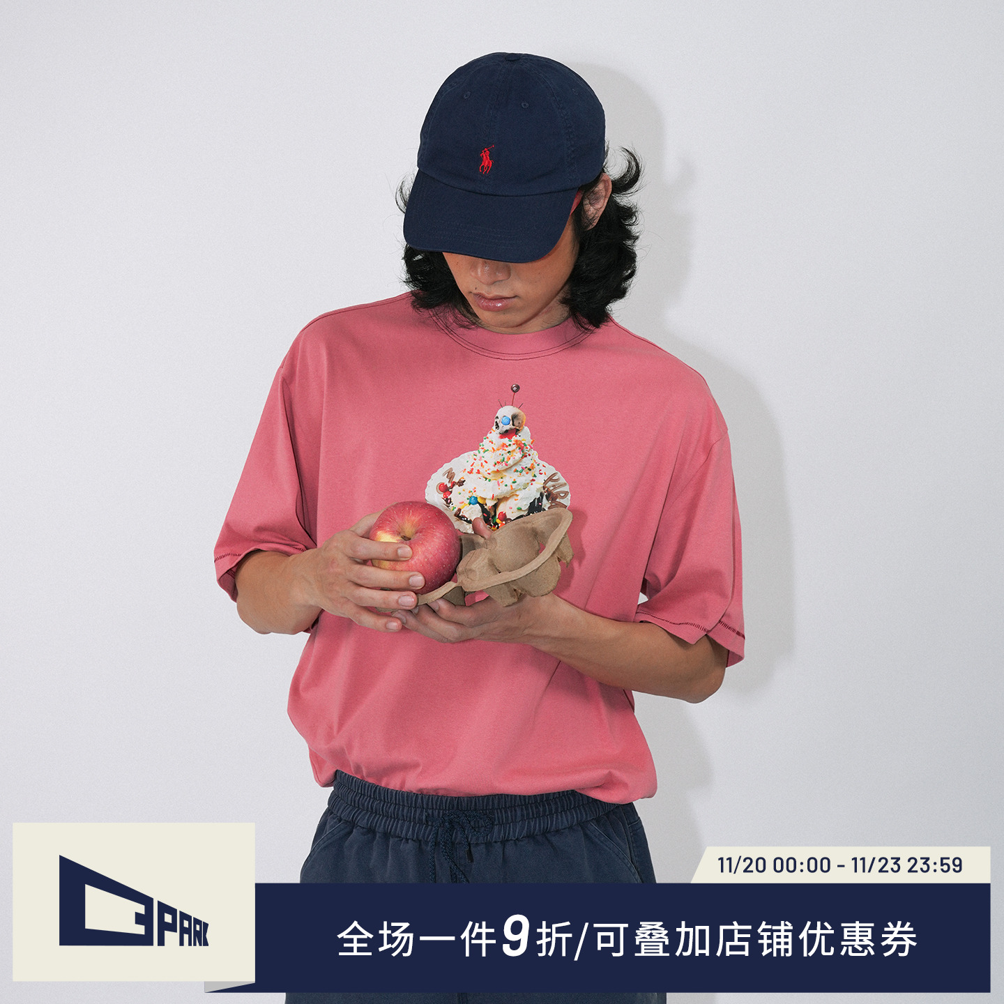 O3PARK奶油蛋糕短袖T恤